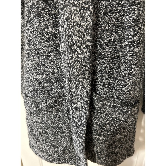 Zara Man Marled Knit Long Cardigan Sweater Black White Grey Size M - Picture 4 of 6